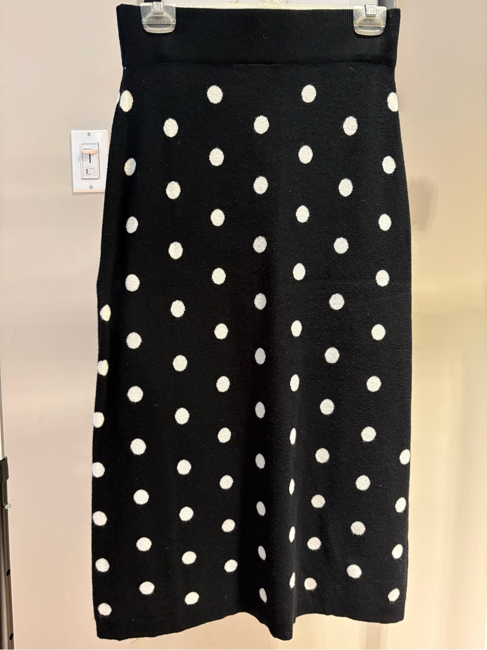 Victor Glemaud x Target Black White Polka Dot Midi Sweater Skirt Knit - Size S